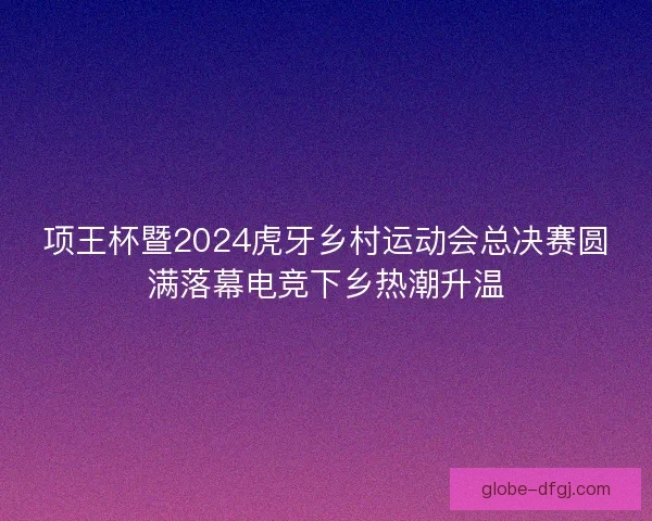 项王杯暨2024虎牙乡村运动会总决赛圆满落幕电竞下乡热潮升温