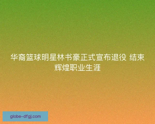华裔篮球明星林书豪正式宣布退役 结束辉煌职业生涯